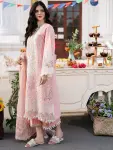 3 Piece - Unstitched Lawn Full Embroidered Shirt With Organza Embroidered Dupatta
