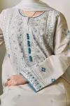 3 Piece - Lawn Embroidered Shirt With Chiffon Printed Dupatta And Trouser