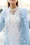 3 Piece - Lawn Embroidered Shirt With Embroidered Bamber Chiffon Dupatta