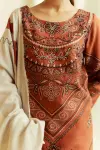 3 Piece - Lawn Embroidered Shirt With Printed Polly Lawn Dupatta
