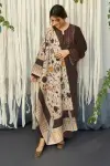 3 Piece - Unstitched Dhanak Stuff Full Embroidered Suit With Digital Printed Shawl