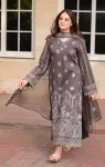 3 Piece - Unstitched Dhanak Stuff Full Embroidered Suit With Embroidered Dhanak Shawl