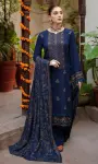 3 Piece - Unstitched Dhanak Stuff Full Embroidered Suit With Embroidered Dhanak Shawl
