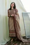3 Piece - Unstitched Dhanak Stuff Full Embroidered Suit With Embroidered Dhanak Shawl