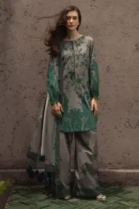 3 Piece - Unstitched Khaddar Stuff Digital Printed Suit With Printed Shawl