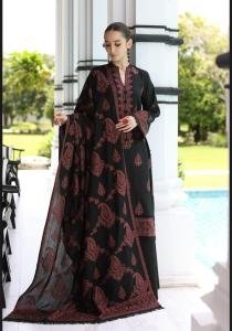 3 Piece - Unstitched Dhanak Stuff Full Embroidered Suit With Embroidered Dhanak Shawl