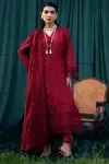 3 Piece - Lawn Embroidered Suit With Embroidered Lawn Dupatta