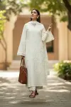 3 Piece - Unstitched Lawn Full Embroidered Shirt With Lawn Embroidered Dupatta