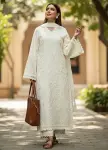 3 Piece - Unstitched Lawn Full Embroidered Shirt With Lawn Embroidered Dupatta