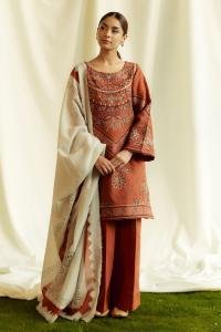 3 Piece - Lawn Embroidered Shirt With Printed Polly Lawn Dupatta
